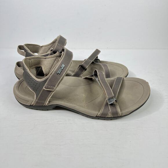 Teva Verra Open Toe Strappy Comfort Sport Sandals Gray Brown Womens 9 - Picture 2 of 8